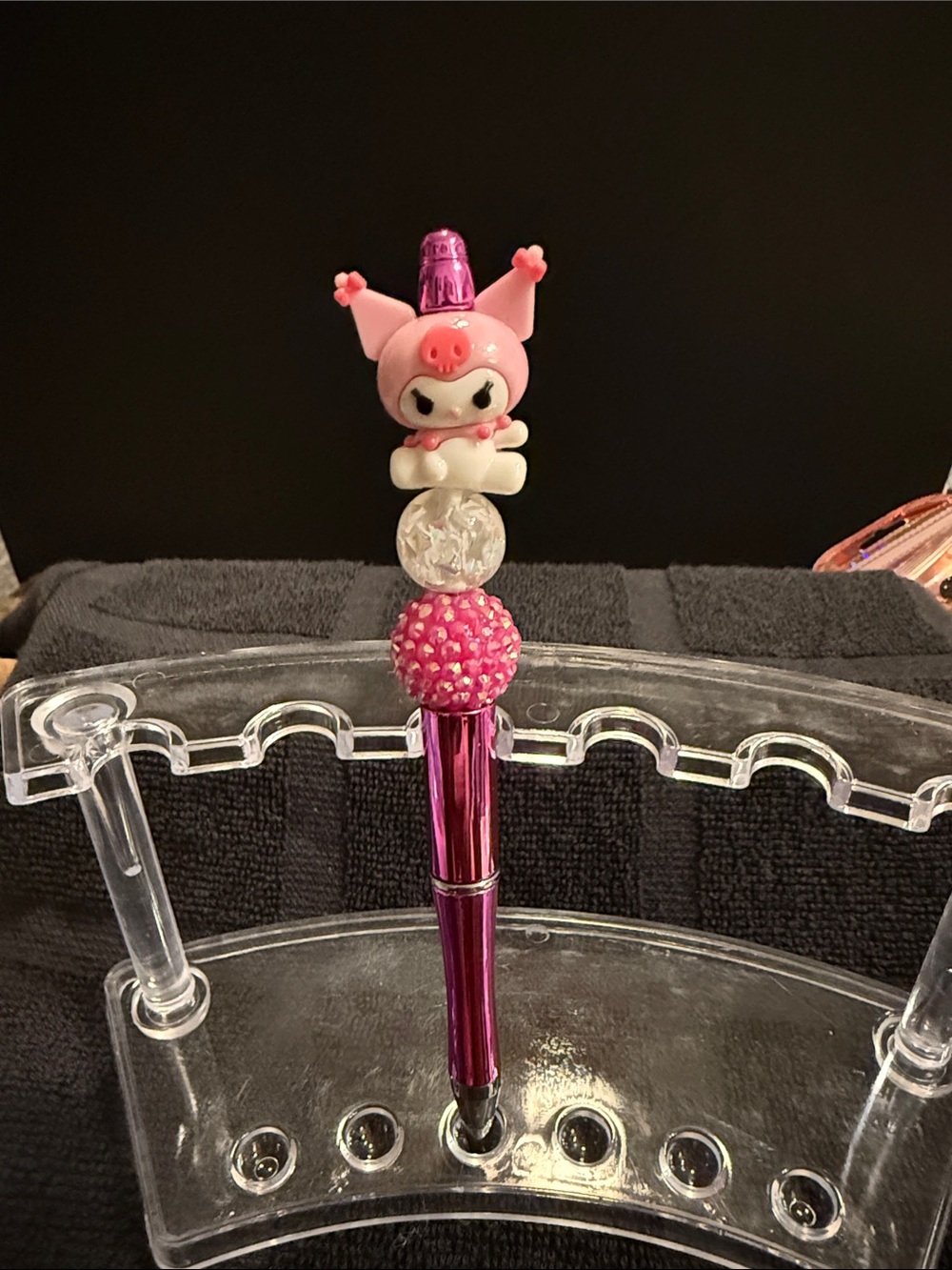 Pink Novelty Decorative Ballpoint Pen with Character Top